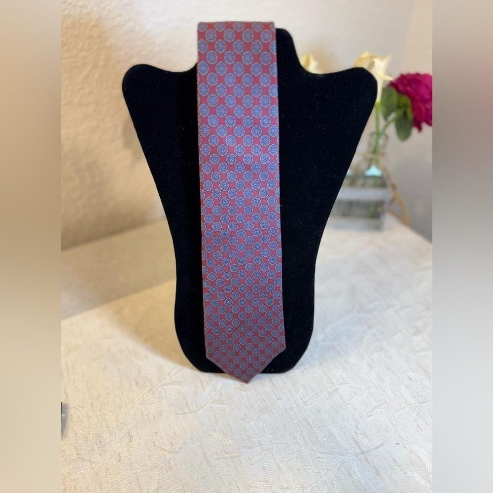 Ferrell Reed for Paul Richards Vintage 100% Silk‎ Geometric Medallion Tie Italy